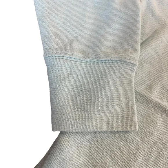 AERIE Medium Light Blue Textured Crew Neck Pullover Relaxed Oversized‎ Top - Picture 3 of 11